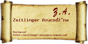 Zeitlinger Azucséna névjegykártya